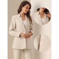 thumbnail image 2 of DARING DIVA Women's Work Blazers V Neck Outfits Jackets Blazer S Apricot, 2 of 5