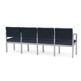 thumbnail image 5 of Lenox Steel Reception Waiting 4-Seat Chair / Silver Steel / Blue / Blue, 5 of 5