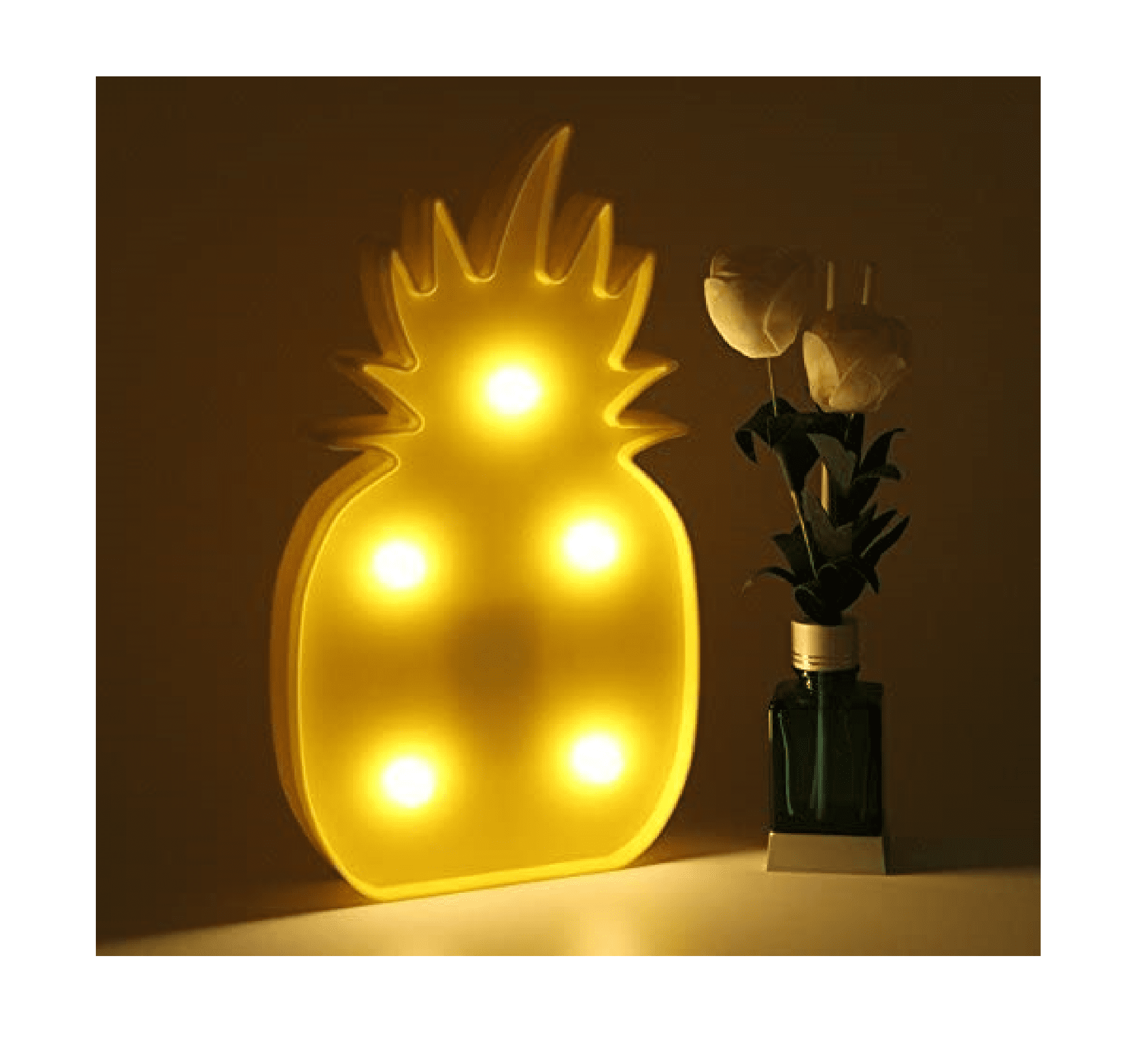 Yellow Plastic Pineapple Decorative Lights, Decorations Pineapple Lamp