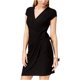 thumbnail image 1 of I-N-C Womens Cap Sleeve Faux Wrap Cocktail Dress black S, 1 of 1