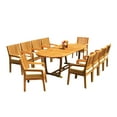 thumbnail image 4 of Grade-A Teak Dining Set: 10 Seater 11 Pc: 94" Mas Oval Trestle Leg Table And 10 Maldives Arm Chairs Outdoor Patio WholesaleTeak #51ML2311, 4 of 6