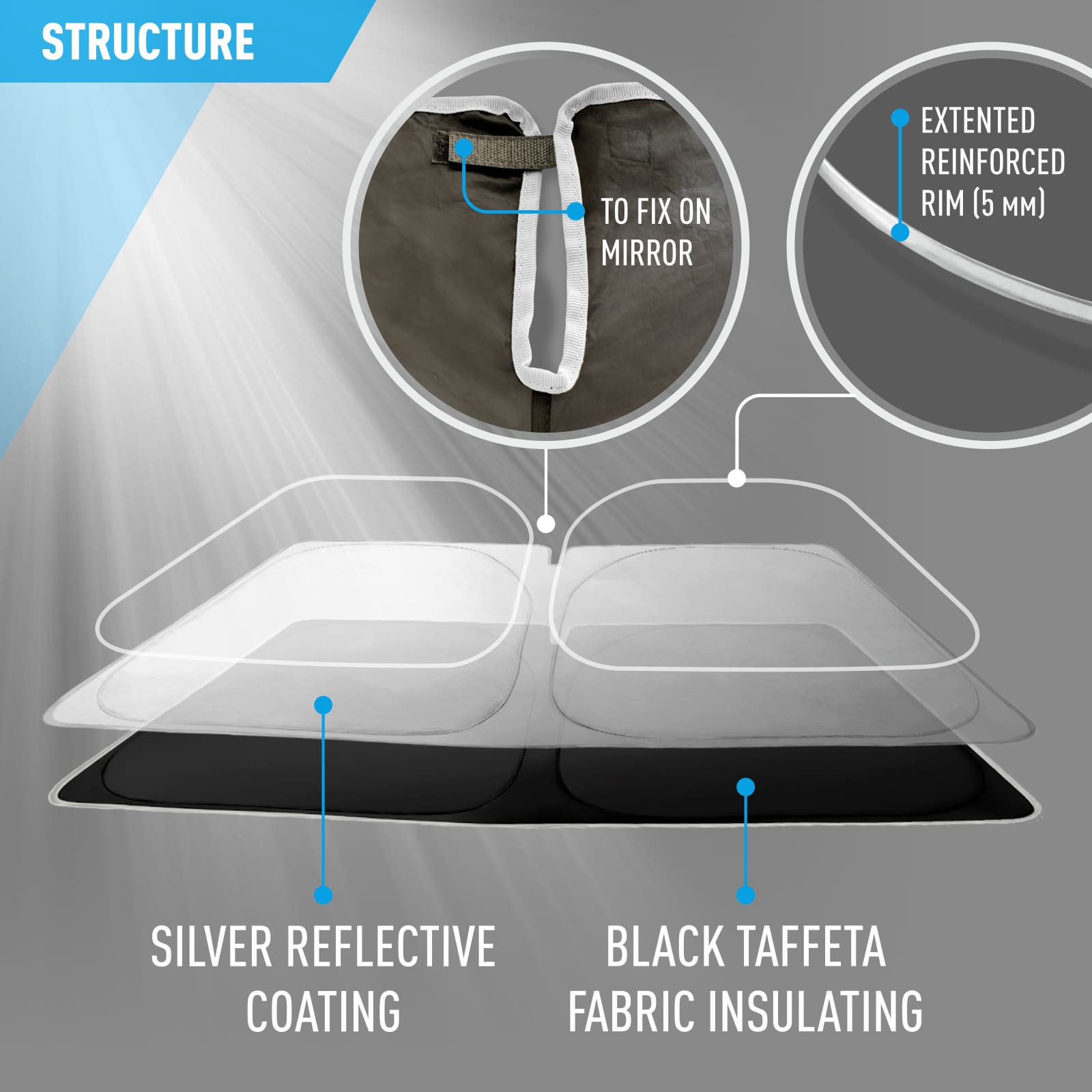 CLIM ART Windshield Sun Shade for Kia Forte 2014-2018 - Custom-Fit Foldable Car Sun Shade - Car Sunshade - Vehicle Sun Protector - Front Auto Windshield Cover, Car Windshield - WS6005 - image 4 of 7