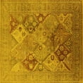 thumbnail image 1 of Ahgly Company Machine Washable Indoor Square Oriental Yellow Industrial Area Rugs, 3' Square, 1 of 4