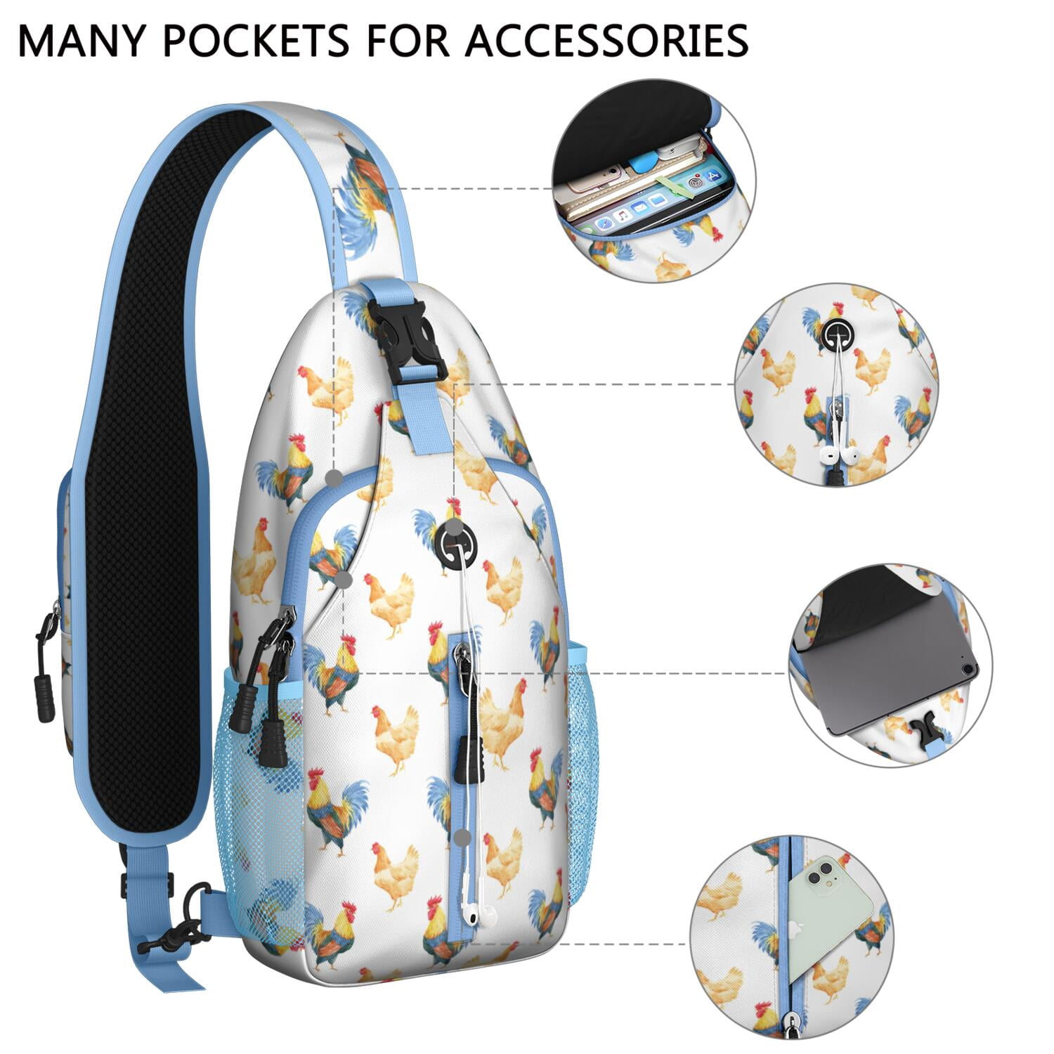Polka Dot Sling Backpack – Classic Black and White Dot Pattern Crossbody Shoulder Bag, Retro Geometric Daypack for Women, Lightweight & Water-Resistant