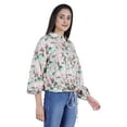 thumbnail image 3 of Moomaya Printed Tops For Womens Balloon Sleeve Collared Button Down Casual Shirt, 3 of 7
