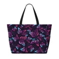 thumbnail image 2 of Balery Purple Butterfly Beach Travel Bag - Water-Resistant, Large Capacity Lightweight Tote with 7 Pockets for Women and Men - Perfect for Beach, Pool, Gym, and Travel, 2 of 7