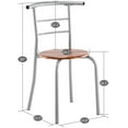 thumbnail image 2 of 3 Piece Dining Set Table 2 Chairs for 2 with Metal Frame and Shelf Storage for Small Place Apartment Restaurant, 2 of 8