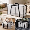 thumbnail image 5 of Clear Plastic Storage Bag,Transparent Zippered Organizing Tote,Space Saving Closet Organizer for Clothes Bedding and Travel Packing, 5 of 7
