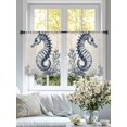 thumbnail image 3 of Ocean Seahorse Sheer Curtains 54 Inch Long 2 Panels, Retro Coral Medieval Coastal Light Filtering Rod Pocket Curtains, Sheer Voile Drapes for Living Room Bedroom, 52"x54", 3 of 8