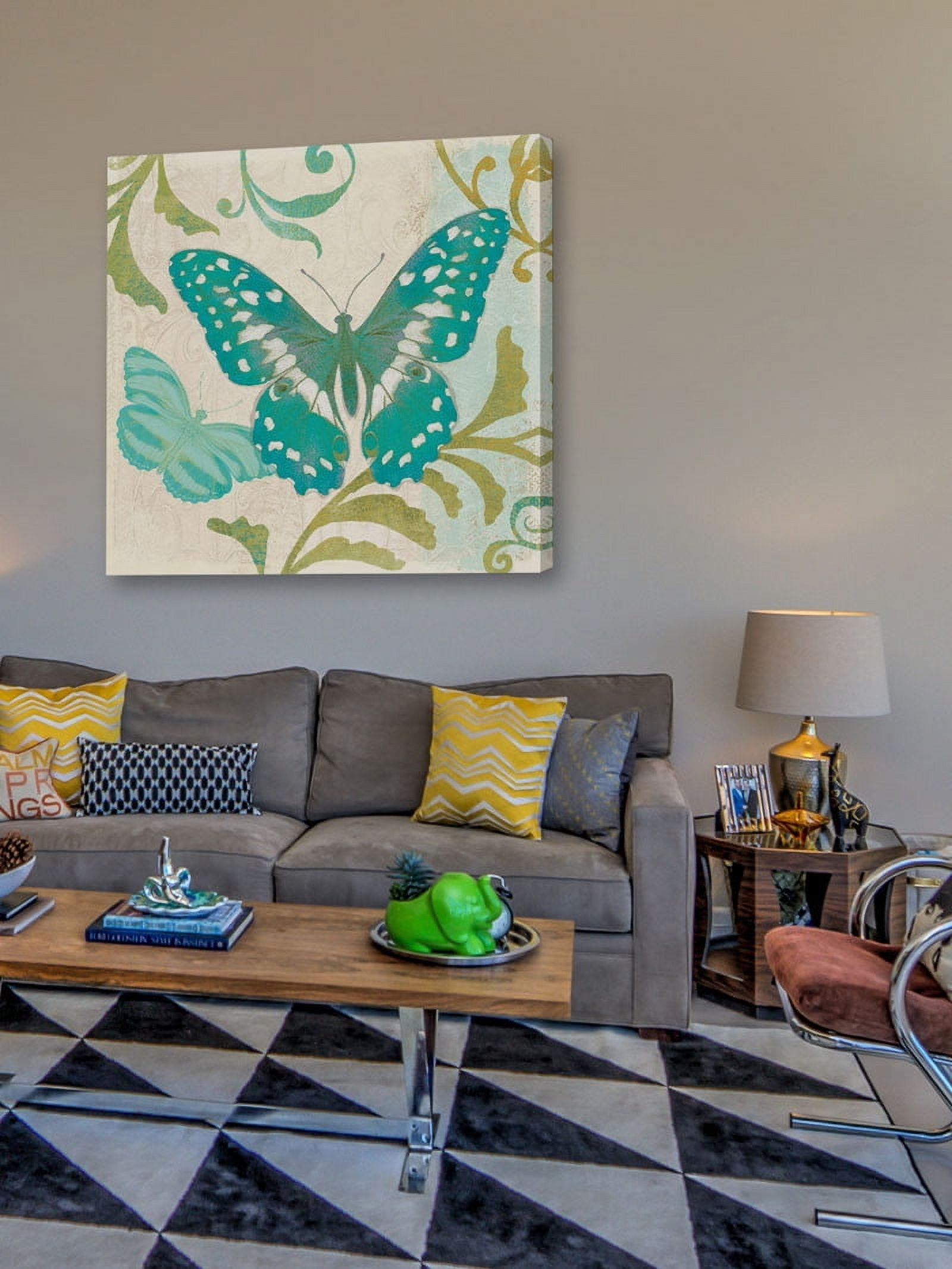 Marmont Hill "Teal Butterfly" Painting Print on Canvas