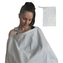 LK Baby Breastfeeding Nursing Cover Apron Privacy Cover Pumping Supplies for New Moms with Matching Travel Pouch Multi Use Lightweight Soft Cotton - Great Baby Shower Gift in Grey Swirls