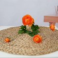 thumbnail image 1 of KUIZAP 60cm 5 Heads Artificial Ranunculus Flowers Floral Faux Peony Bouquet Wedding Home Decoration Simulation Artificial Flowers(Orange), 1 of 7