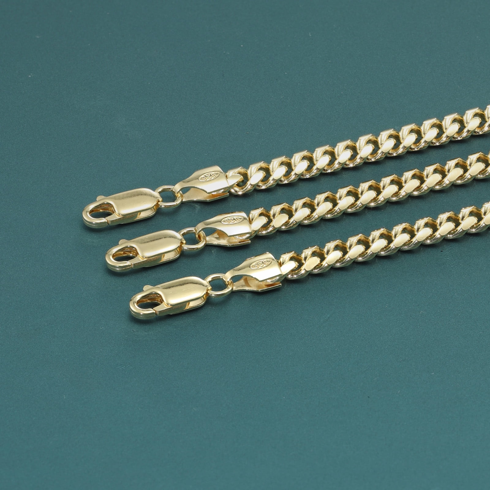 Tilo Jewelry Yellow Gold Plated 925 Sterling Silver Miami Cuban Link Chain Necklace with Secure Lobster Lock | 5mm - 20 Inch | Everyday Necklace for Men & Women