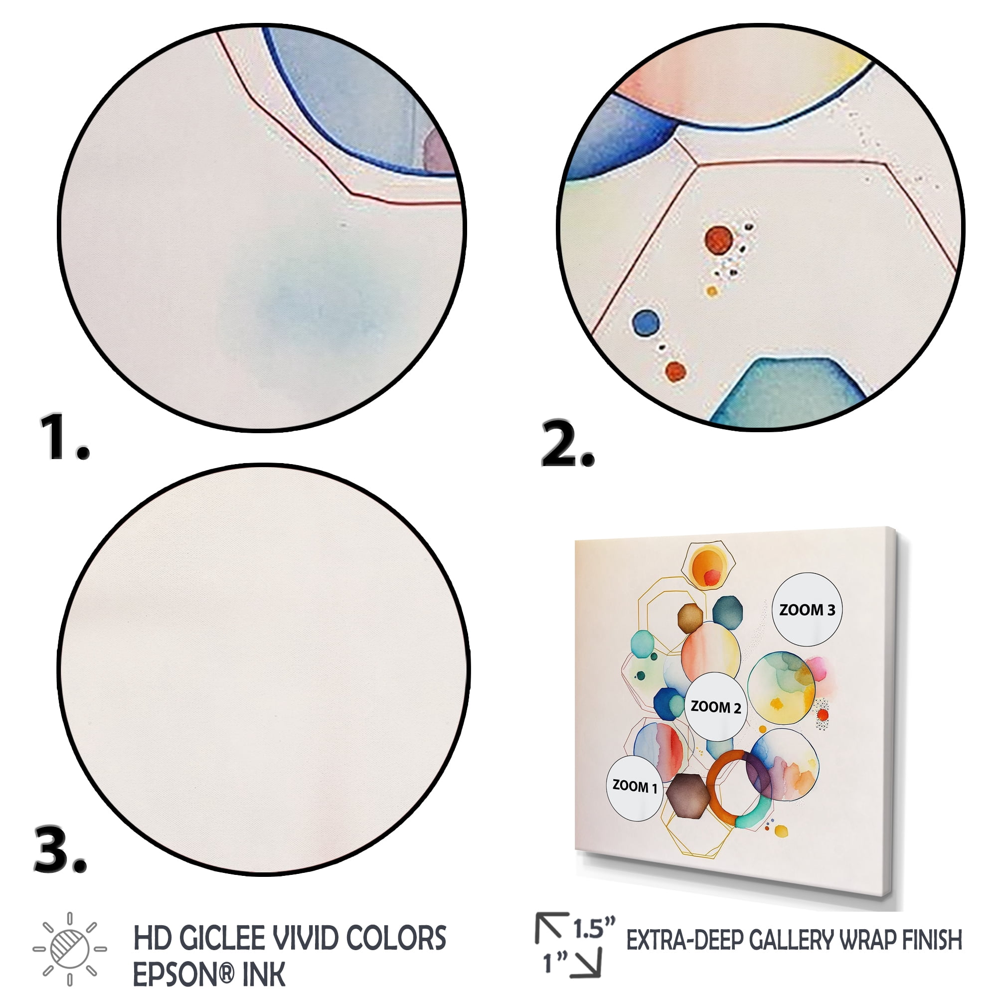 Designart Multi-Color Circular Abstract II Canvas Wall Art