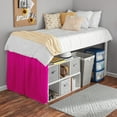 thumbnail image 2 of College Dorm Dust Ruffled Bed Skirt-Extra Long Extended Dorm Room Bed Skirt |100% Egyptian Cotton, 400-Thread Count| 42-Inch Drop| Extra Long Dorm Room Bed Skirt - [Hot Pink, Twin XL/42 Drop], 2 of 6