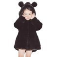 thumbnail image 2 of Gibobby Chamarra de invierno para niños y niñasChaqueta para niñas pequeñas Otoño de moda Orejas Invierno Niño pequeño Niños Cuello de lana Chaquetas sól(Negro, 3-4 Años), 2 of 5