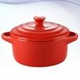 thumbnail image 2 of MasteelfCA 1 Pce Bol à Ragoût en Céramique 230 ml à Double Poignée pour Cuisine Familiale avec Couvercle Compatible Four à Micro-Ondes (Rouge), 2 of 8