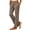 Brown, variant on Womens Soft Lounge Casual Pants Split Hem Elastic Waist Pocket Straight Leg Trousers Daily Wear