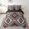 thumbnail image 2 of jejeloiu Ancient Bohemian Aztec 7-Piece Twin Bedding Sets,Rustic Western Tribal Bedding Comforter Set,Red Gray Sheet Sets For Adults,Microfiber Bedroom Decor Reversible, 2 of 8