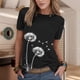 thumbnail image 2 of Gibobby Blusa Casual Para Mujer Camiseta con estampado de y flores de manga corta con cuello redondo y moda informal de verano para mujer（Blanco， XL), 2 of 4