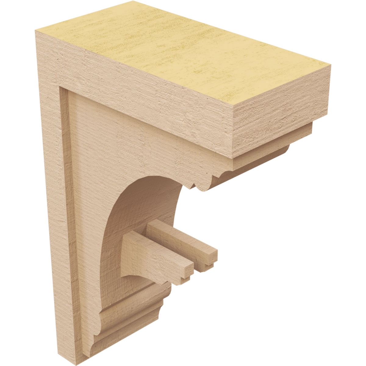 6"W x 12"D x 18"H Classic Warren Rough Cedar Woodgrain TimberThane Corbel, Primed Tan