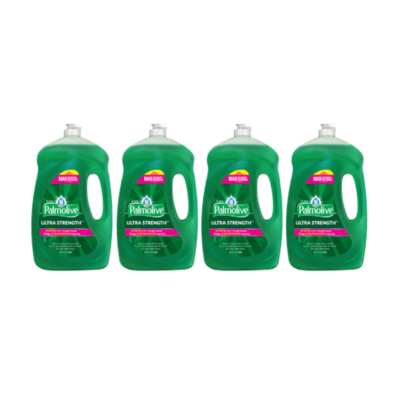 Palmolive Ultra Strength Original Dish Soap – 56 fl oz (1.75 L) Bottle, Pack of 4 – Grease‑Fighting Concentrated Liquid, Biodegradable Formula