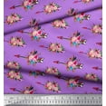 thumbnail image 3 of Soimoi Purple Cotton Duck Fabric Dot & Ranunculus Floral Print Fabric by the Yard 42 Inch Wide, 3 of 3