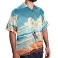 thumbnail image 2 of Surfing in Summer Men's Casual Hawaiian Button Down Short Sleeve Summer Beach Printed Shirt, 2 of 6