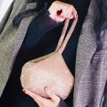 thumbnail image 5 of XINQIHANG Portefeuille Triangle pour Femmes avec Strass, Pochette de Soirée, Or, Grand, 5 of 5