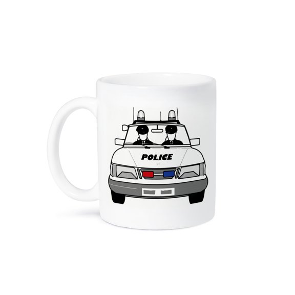 3dRose, Police Car With 2 Policemen, 15oz Mug
