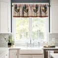 thumbnail image 2 of Watercolor Rooster Window Curtain Valance, Farm Animal Chicken Hen Vintage Country Cabin Window Treatment Valances for Farmhouse Home Bedroom Living Kitchen Café Décor 54x18inch, 2 of 6