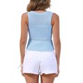 thumbnail image 3 of INSPIRE CHIC Chaleco de Suéter Corto de Mujer de Crochet Sin Mangas con Lazo Frontal para Verano Playa Tallas XL Azul, 3 of 6