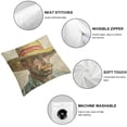 thumbnail image 4 of BANET Van Gogh Painting Self Portrait with Straw Hat Decorative Square Throw Pillow Case Cushion Cover for Sofa Bedroom Car Double-Sided Design 24x24in, 4 of 5