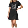 thumbnail image 5 of Auroural Girls Customized Customers Short Sleeve T Shirt Dress Casual Crew Short Sleeve Round-Neck Dress Kids, 5 of 9