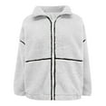 thumbnail image 6 of Jackets for Women Casual Zip Up Long Sleeve Fleece Jacket Fall Winter Tops, 6 of 8