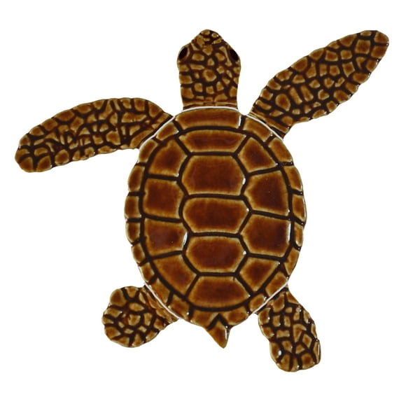 Artistry in Mosaics Mini Tortue Caouanne en Céramique pour Piscine Mosaic (Style A - 4 Pouces, Brun)