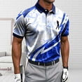 thumbnail image 4 of Fnnxeal Mens Polo Shirts Short Sleeve Casual Summer Golf Collared Graphic Polo Blue Shirts for Men Size 2XL, 4 of 5