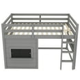 thumbnail image 6 of Harper & Bright Designs Full Size Loft Bed with Chalkboard and Built-in Bookshelf, Wood Loft Bed Frame with Ladder and Guardrails for Boys and Girls, Gray, 6 of 12