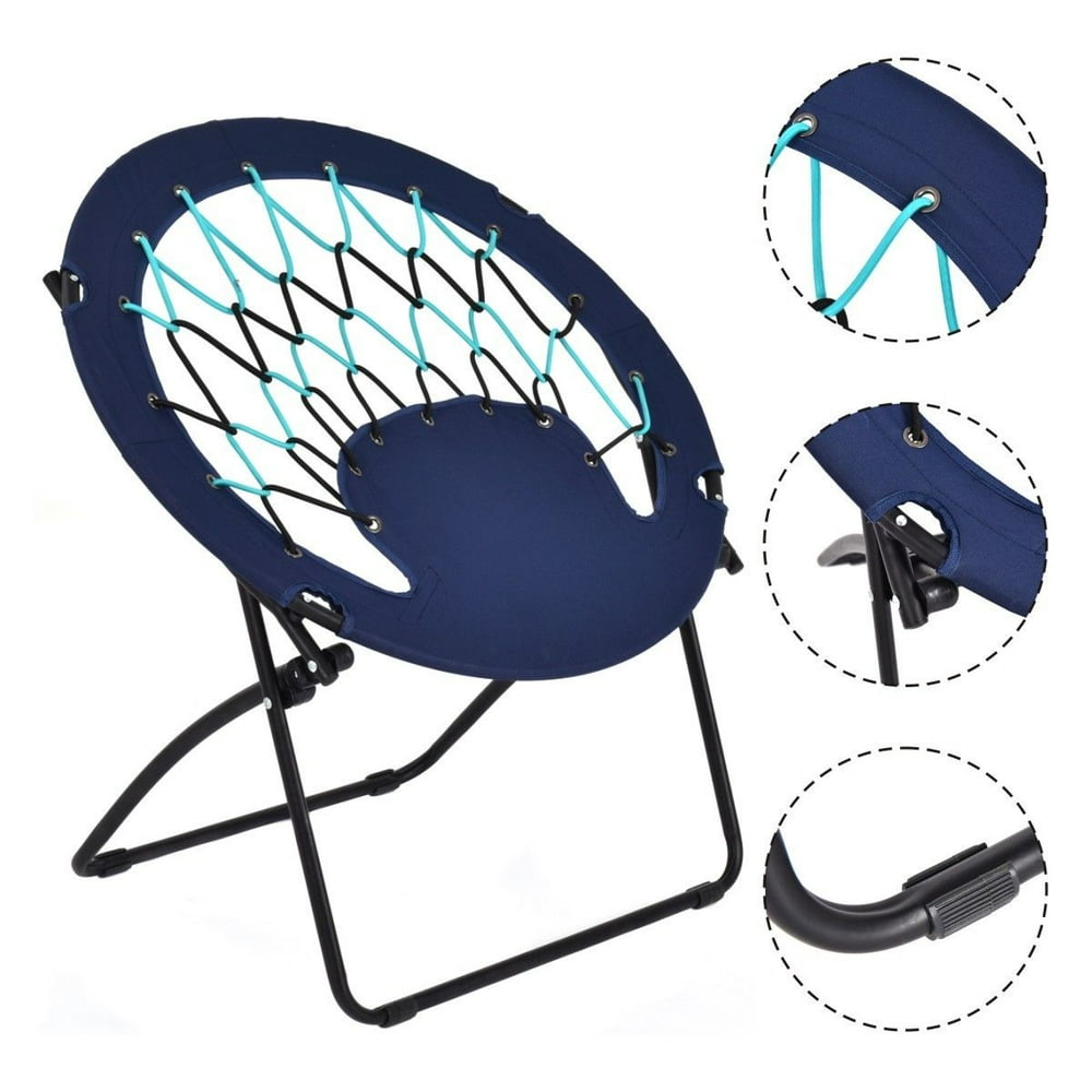 Goplus Folding Round Bungee Chair Steel Frame Outdoor Camping Hiking
