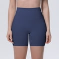 thumbnail image 4 of DORKASM ButterLuxe Biker Shorts 6" - High Waisted Workout Running Volleyball Spandex Yoga Womens Dark Blue XL, 4 of 8