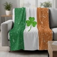 thumbnail image 2 of St. Patrick's Day Blanket Soft Cozy Warm Throw Blanket for Couch, Plush Fuzzy Flannel Fleece Blankets for Sofa, Spring Lucky Shamrock Grass Flag Bed Blankets Lightweight Gifts for Women, 40"x50", 2 of 9