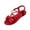 Red, variant on UDAUDU Women's Bow Flat Sandals Comfortable 2026 Summer Beach Vacation Open Toe Ankle Strap Slip On Trendy Slides Shoes Red Size 8.5