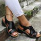 thumbnail image 1 of MKLEKYY Sandalias de Verano para Mujer, Sandalias de Mujer Con Costuras, Tacón Bajo Ahuecado, Sandalias Informales de Punta Abierta de Talla Grande para Mujer, 1 of 4