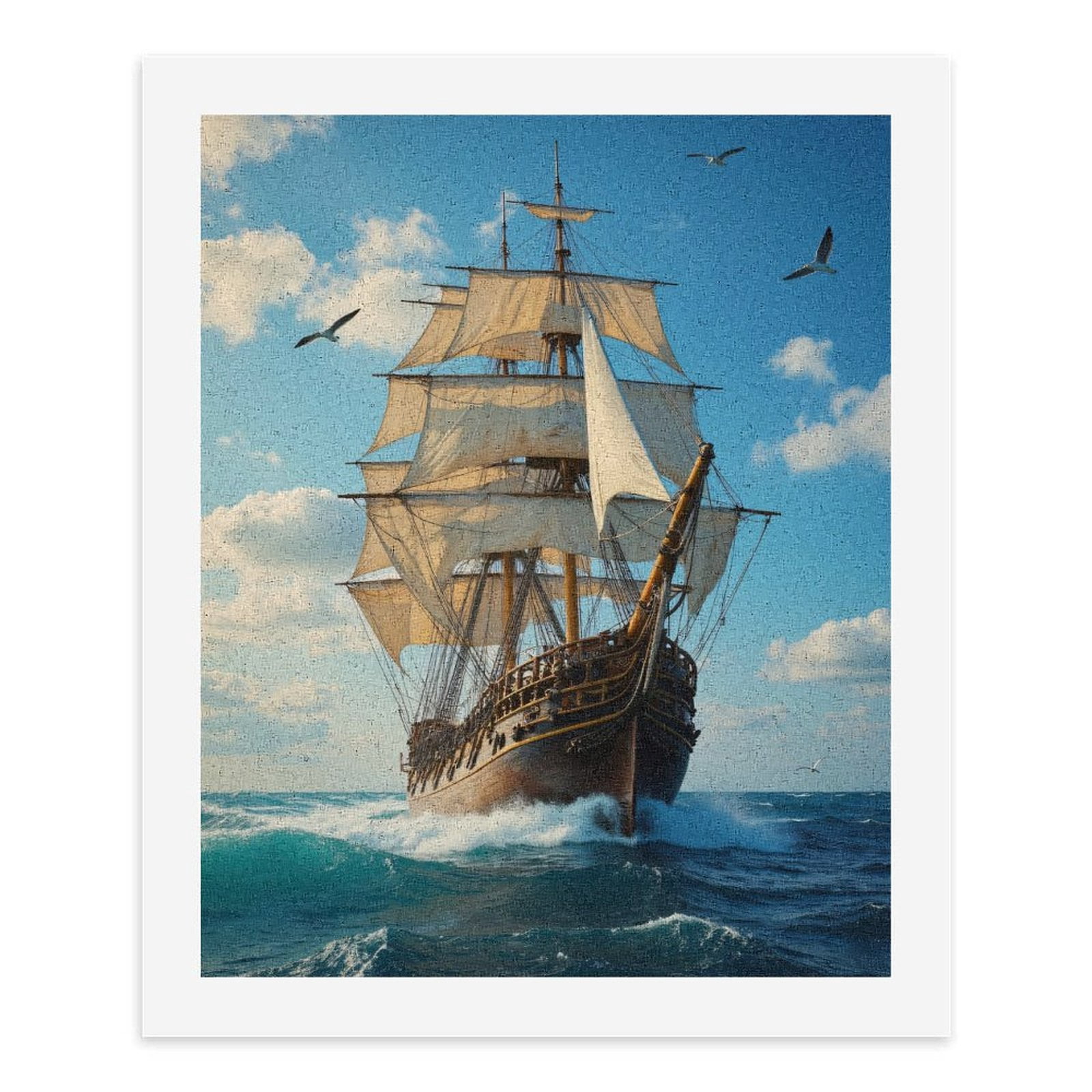 Paint by Numbers Kit for Adults, Sailing Ship Ocean Adventure Paint by Numbers, Easy Paint by Numbers Kit for Adults Beginner, DIY Adult Paint by Number Kits on Canvas, 12x16in Home Decor