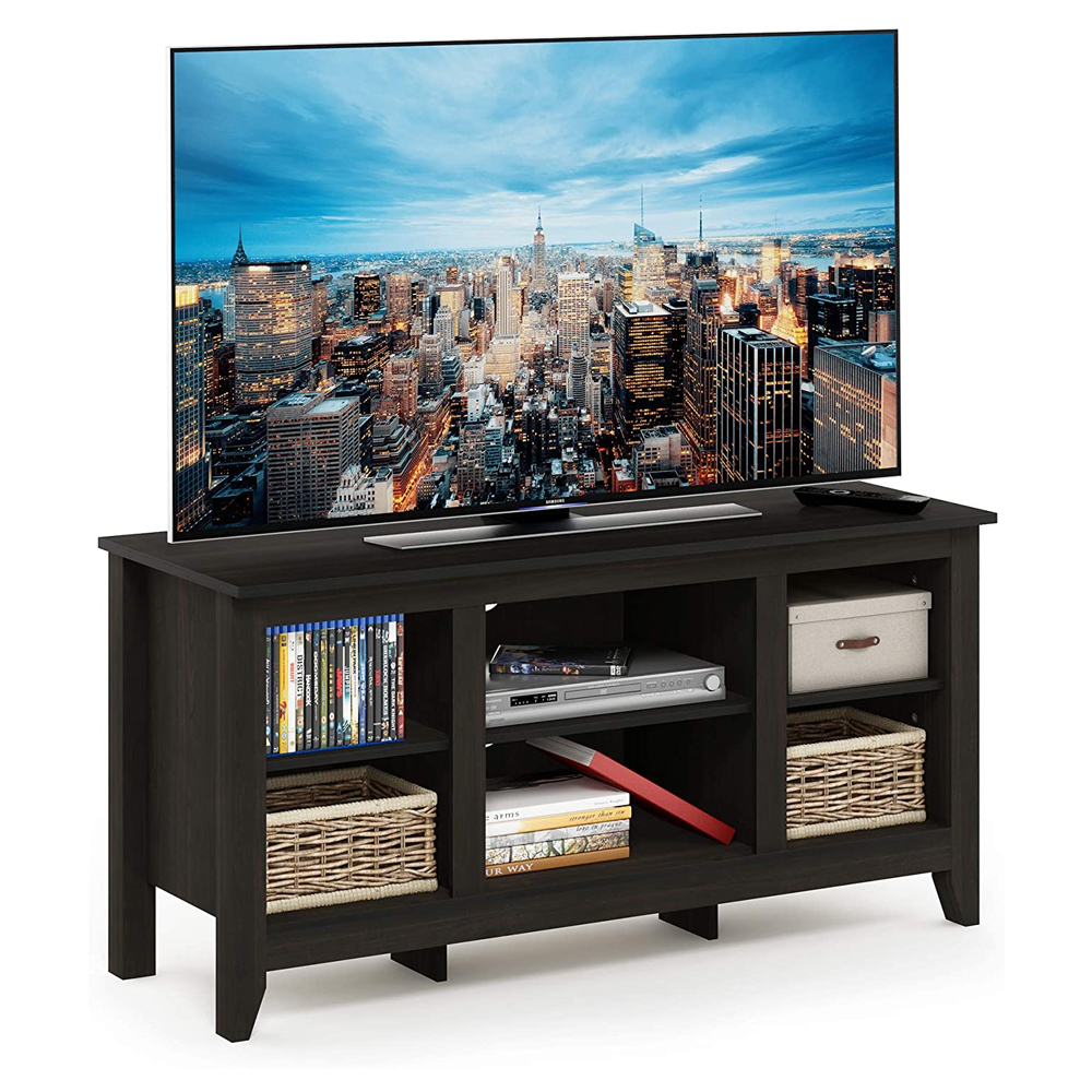 Furinno Jensen TV Stand with Shelves, for TV up to 55 Inch, Espresso - image 3 of 5