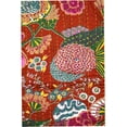 thumbnail image 3 of Indian Handmade Floral Print Kantha Quilt, Bedspread , Blanket Size ( King 108" x 108" ), 3 of 5