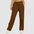 thumbnail image 2 of enyan Sweatpants Women with Pockets Lounge Pajama Travel Pants Work Joggers Fall Clothes Winter Outfits 2025 Women'sWide Leg Sweatpants Coffee,L, 2 of 7