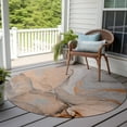 thumbnail image 6 of Addison Rugs Chantille Indoor/Outdoor Transitional Watercolors Orange Washable Round Rug, 8' x 8', 6 of 6