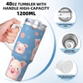 thumbnail image 3 of Pofeuu Cute Pig Flowers Print 40oz Ice Bully With Handle And Straw Stainless Steel Vacuum Insulated Cup And 2 In 1 Straw Lid, 3 of 8