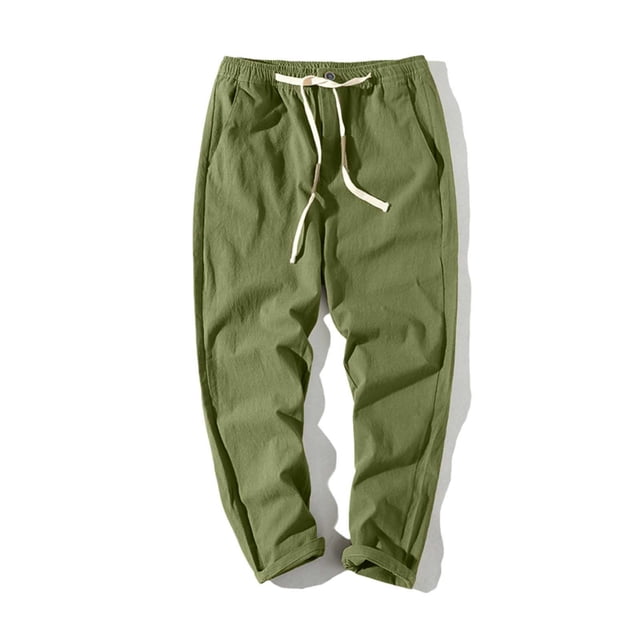 Dagugfen Sweatpants for Men Plus Size Drawstring Elastic Waist Comfy Running Athletic Cropped Pants